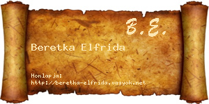Beretka Elfrida névjegykártya